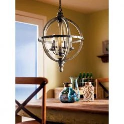 Evan 5-Light Distressed Antique Gray Farmhouse Globe Dining Room Chandelier by KICHLER -Kichler Sales distressed antique gray kichler chandeliers 43324dag e1 1000