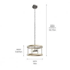 Barrett 14 in. 2-Light Distressed Antique Gray with Brushed Nickel Drum Hallway Convertible Flush Mount Ceiling Light by KICHLER -Kichler Sales distressed antique gray with brushed nickel kichler flush mount lights 38243 4f 1000