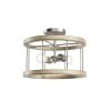 Barrett 14 in. 2-Light Distressed Antique Gray with Brushed Nickel Drum Hallway Convertible Flush Mount Ceiling Light by KICHLER -Kichler Sales distressed antique gray with brushed nickel kichler flush mount lights 38243 64 1000