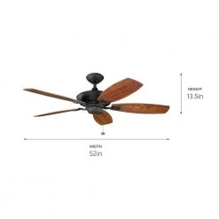 Canfield 52 in. Indoor Distressed Black Downrod Mount Ceiling Fan with Pull Chain by KICHLER 14 Canfield 52 in. Indoor Distressed Black Downrod Mount Ceiling Fan with Pull Chain by KICHLER -Kichler Sales distressed black 1 kichler ceiling fans without lights 300117dbk 66 1000