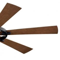 Iras 52 in. Integrated LED Indoor/Outdoor Distressed Black Downrod Mount Ceiling Fan with Light and Switch by KICHLER -Kichler Sales distressed black kichler ceiling fans with lights 300241dbk 4f 1000
