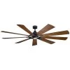 Gentry 85 in. Integrated LED Indoor Distressed Black Downrod Mount Ceiling Fan with Light Kit and Wall Control by KICHLER