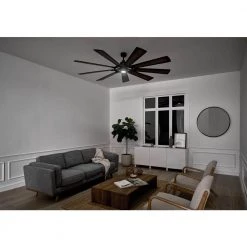 Gentry 85 in. Integrated LED Indoor Distressed Black Downrod Mount Ceiling Fan with Light Kit and Wall Control by KICHLER -Kichler Sales distressed black kichler ceiling fans with lights 300285dbk 76 1000
