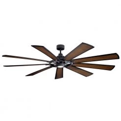 Gentry 85 in. Integrated LED Indoor Distressed Black Downrod Mount Ceiling Fan with Light Kit and Wall Control by KICHLER -Kichler Sales distressed black kichler ceiling fans with lights 300285dbk c3 1000