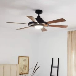 Range 52 in. Integrated LED Indoor Distressed Black Down Rod Mount Ceiling Fan with Light and Remote by KICHLER -Kichler Sales distressed black kichler ceiling fans with lights 300317dbk 76 1000