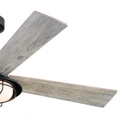 Parlour 52 in. Integrated LED Indoor Distressed Black Down Rod Mount Ceiling Fan with Light and Remote by KICHLER -Kichler Sales distressed black kichler ceiling fans with lights 300320dbk 1f 1000