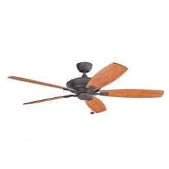 Canfield XL 60 in. Indoor Distressed Black Downrod Mount Ceiling Fan with Pull Chain by KICHLER -Kichler Sales distressed black kichler ceiling fans without lights 300188dbk c3 1000