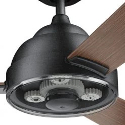 Pinion 60 in. Indoor Distressed Black Downrod Mount Ceiling Fan with Switch by KICHLER 13 Pinion 60 in. Indoor Distressed Black Downrod Mount Ceiling Fan with Switch by KICHLER -Kichler Sales distressed black kichler ceiling fans without lights 300253dbk 1f 1000