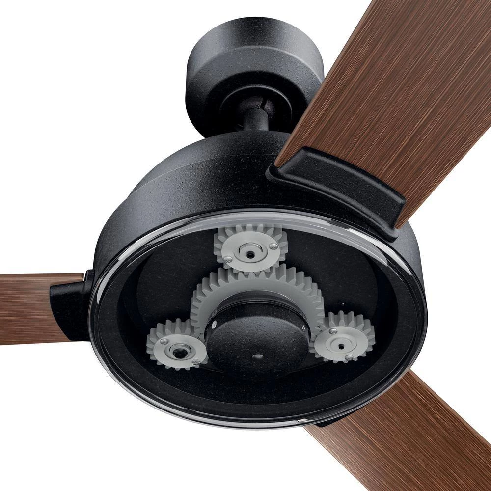 Pinion 60 in. Indoor Distressed Black Downrod Mount Ceiling Fan with Switch by KICHLER 6 Pinion 60 in. Indoor Distressed Black Downrod Mount Ceiling Fan with Switch by KICHLER - Image 4