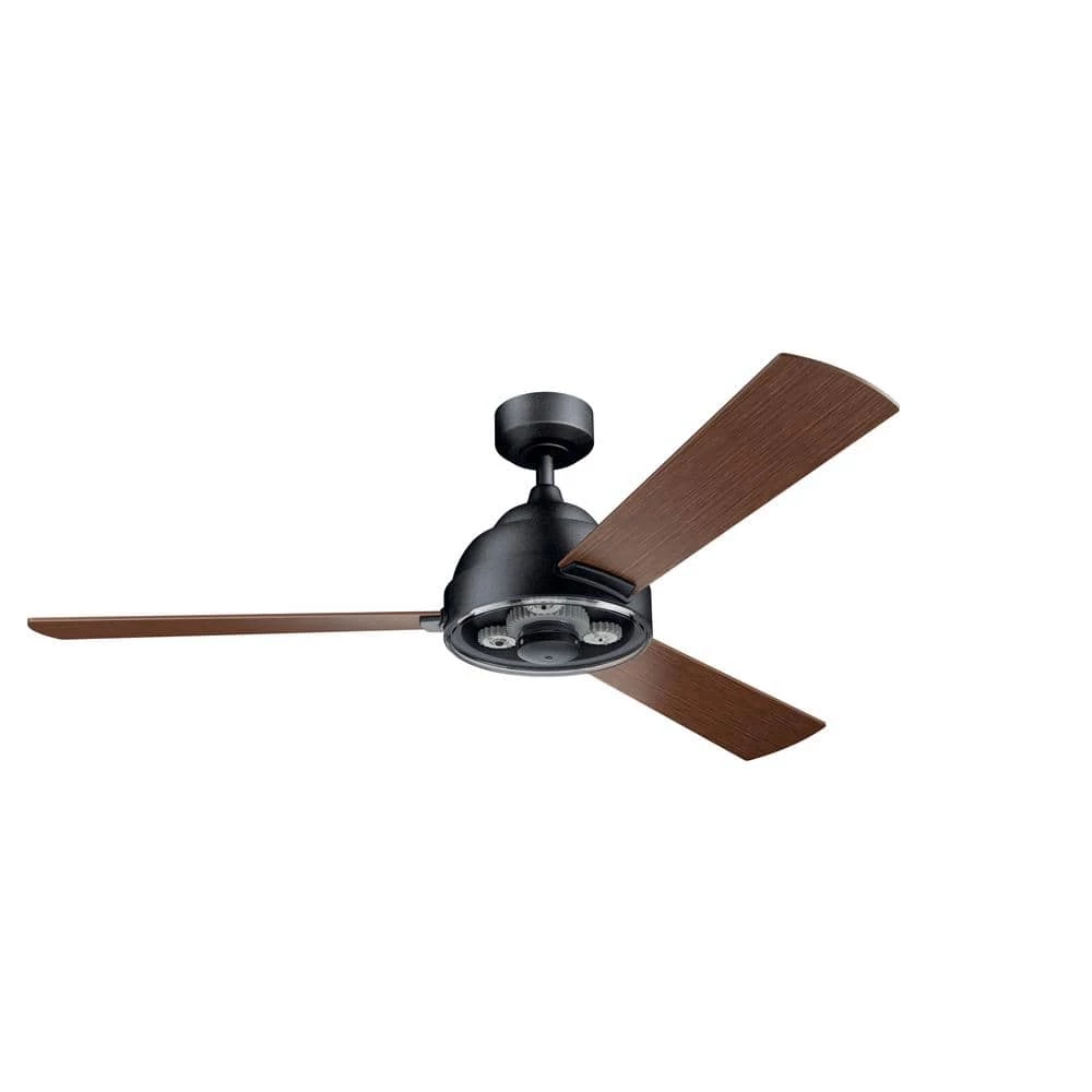 Pinion 60 in. Indoor Distressed Black Downrod Mount Ceiling Fan with Switch by KICHLER 3 Pinion 60 in. Indoor Distressed Black Downrod Mount Ceiling Fan with Switch by KICHLER
