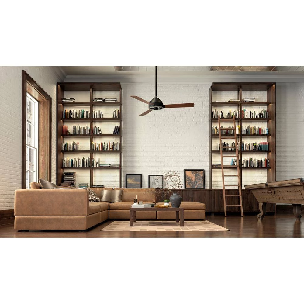 Pinion 60 in. Indoor Distressed Black Downrod Mount Ceiling Fan with Switch by KICHLER 4 Pinion 60 in. Indoor Distressed Black Downrod Mount Ceiling Fan with Switch by KICHLER - Image 2