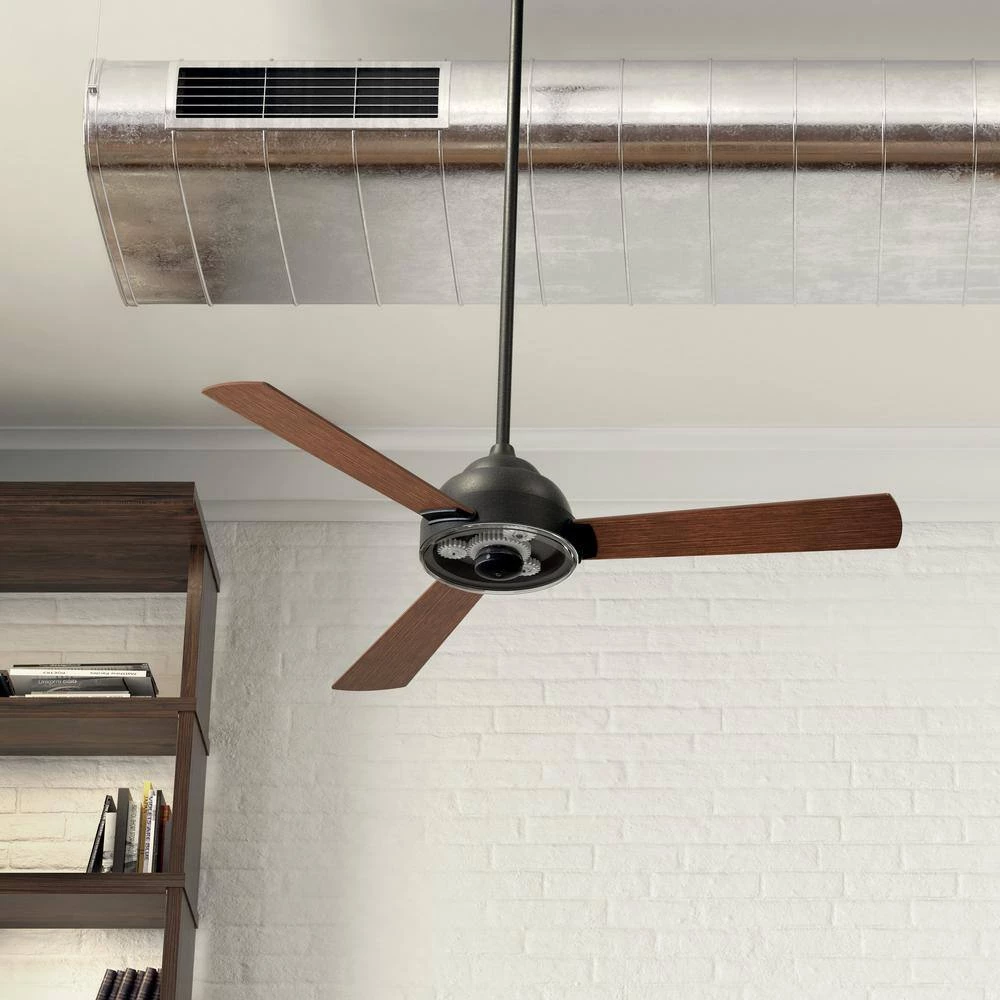 Pinion 60 in. Indoor Distressed Black Downrod Mount Ceiling Fan with Switch by KICHLER 8 Pinion 60 in. Indoor Distressed Black Downrod Mount Ceiling Fan with Switch by KICHLER - Image 6