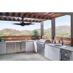 Lehr 54 in. Indoor/Outdoor Distressed Black Downrod Mount Ceiling Fan with Remote by KICHLER 12 Lehr 54 in. Indoor/Outdoor Distressed Black Downrod Mount Ceiling Fan with Remote by KICHLER -Kichler Sales distressed black kichler ceiling fans without lights 310112dbk 1f 1000