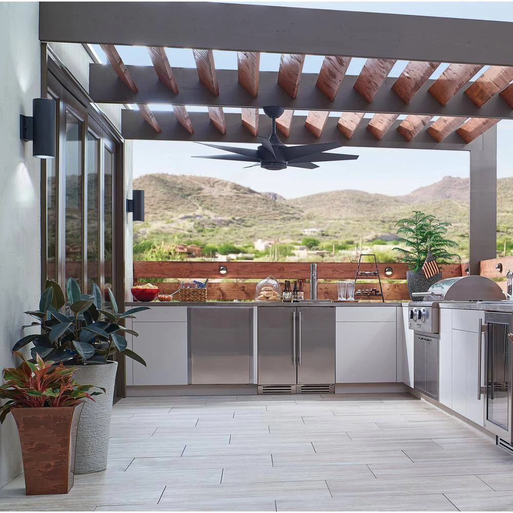 Lehr 54 in. Indoor/Outdoor Distressed Black Downrod Mount Ceiling Fan with Remote by KICHLER 5 Lehr 54 in. Indoor/Outdoor Distressed Black Downrod Mount Ceiling Fan with Remote by KICHLER - Image 3