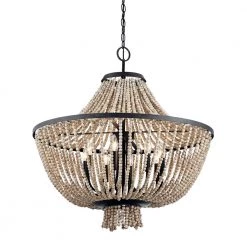 Brisbane 8-Light Distressed Black Farmhouse Round Dining Room Chandelier by KICHLER -Kichler Sales distressed black kichler chandeliers 43892dbk c3 1000