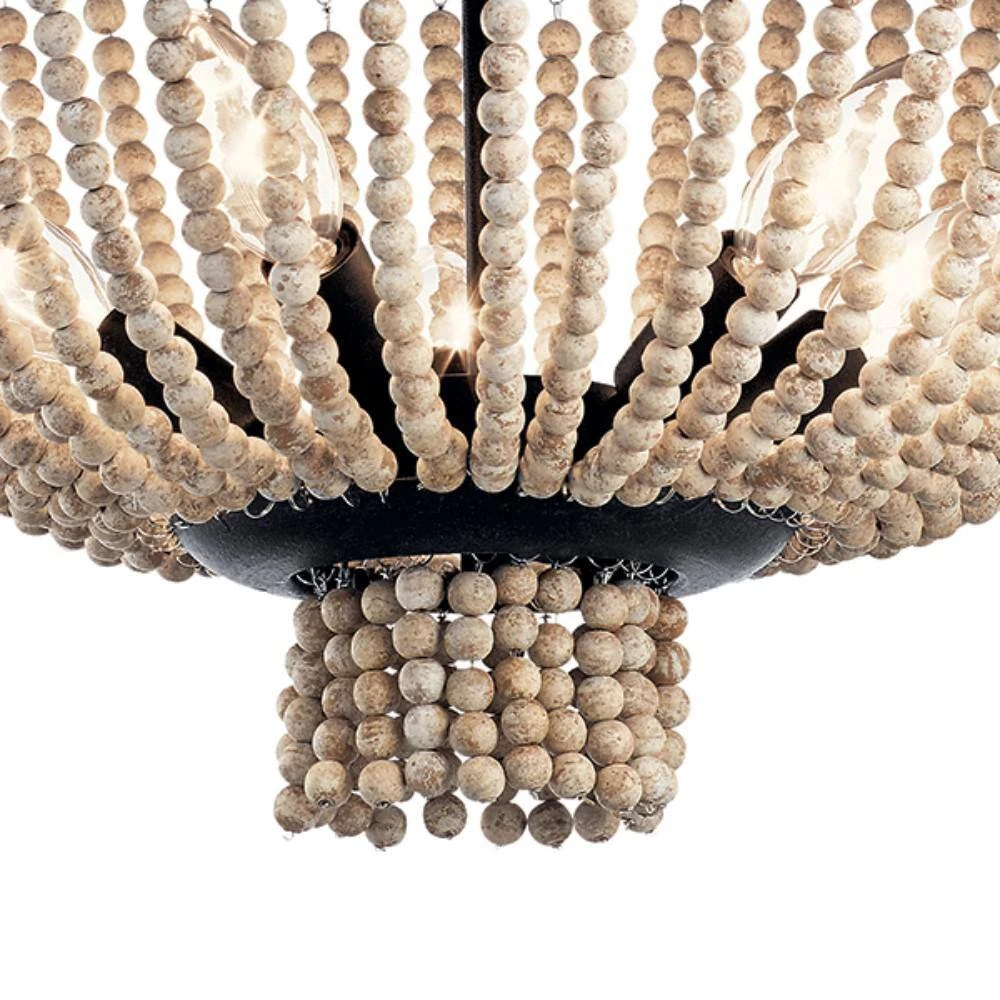 Brisbane 18 in. 5-Light Distressed Black Dining Room Round Flush Mount Ceiling Light by KICHLER 7 Brisbane 18 in. 5-Light Distressed Black Dining Room Round Flush Mount Ceiling Light by KICHLER - Image 5