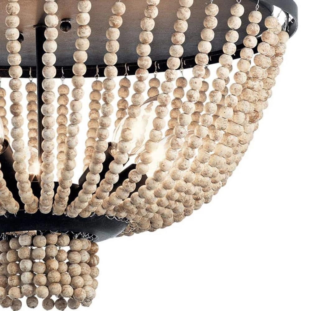 Brisbane 18 in. 5-Light Distressed Black Dining Room Round Flush Mount Ceiling Light by KICHLER 5 Brisbane 18 in. 5-Light Distressed Black Dining Room Round Flush Mount Ceiling Light by KICHLER - Image 3