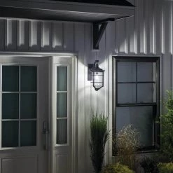 Royal Marine 18.25 in. 1-Light Distressed Black Outdoor Light Wall Sconce with Clear Seeded Glass (1-Pack) by KICHLER -Kichler Sales distressed black kichler outdoor sconces 49127dbk 44 1000