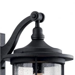 Royal Marine 18.25 in. 1-Light Distressed Black Outdoor Light Wall Sconce with Clear Seeded Glass (1-Pack) by KICHLER -Kichler Sales distressed black kichler outdoor sconces 49127dbk 4f 1000