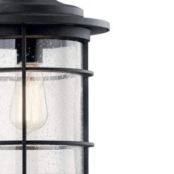 Royal Marine 18.25 in. 1-Light Distressed Black Outdoor Light Wall Sconce with Clear Seeded Glass (1-Pack) by KICHLER -Kichler Sales distressed black kichler outdoor sconces 49127dbk c3 1000