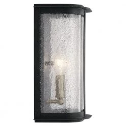 Timmin 10 in. 2-Light Distressed Black Outdoor Light Wall Sconce Lantern with Clear Seeded Glass (1-Pack) by KICHLER -Kichler Sales distressed black kichler outdoor sconces 59090dbk c3 1000
