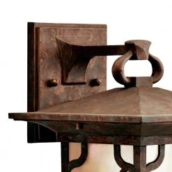 Morris 9.25 in. 1-Light Distressed Copper Outdoor Light Wall Sconce with Etched Iridized Seeded Glass (1-Pack) by KICHLER 12 Morris 9.25 in. 1-Light Distressed Copper Outdoor Light Wall Sconce with Etched Iridized Seeded Glass (1-Pack) by KICHLER -Kichler Sales distressed copper kichler outdoor sconces 9025dco 4f 1000