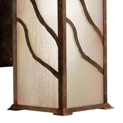 Morris 17 in. 1-Light Distressed Copper Outdoor Light Wall Sconce with Etched Iridized Seeded Glass (1-Pack) by KICHLER -Kichler Sales distressed copper kichler outdoor sconces 9031dco 4f 1000