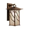 Morris 17 in. 1-Light Distressed Copper Outdoor Light Wall Sconce with Etched Iridized Seeded Glass (1-Pack) by KICHLER -Kichler Sales distressed copper kichler outdoor sconces 9031dco 64 1000
