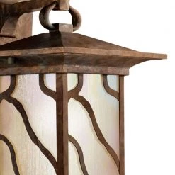 Morris 17 in. 1-Light Distressed Copper Outdoor Light Wall Sconce with Etched Iridized Seeded Glass (1-Pack) by KICHLER -Kichler Sales distressed copper kichler outdoor sconces 9031dco c3 1000