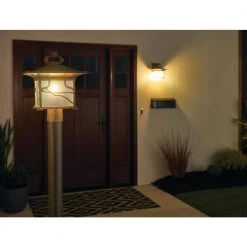 Morris 1-Light Distressed Copper Outdoor Lamp Post Light with Inside Etched Iridized Seeded Glass (1-Pack) by KICHLER -Kichler Sales distressed copper kichler post light sets 9920dco 44 1000