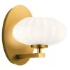 Pim 1-Light Fox Gold Bathroom Indoor Wall Sconce with Satin Etched Cased Opal Glass Shade by KICHLER -Kichler Sales fox gold kichler vanity lighting 52229fxg 64 1000