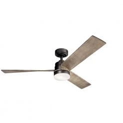 Spyn 52 in. Integrated LED Indoor Anvil Iron Downrod Mount Ceiling Fan with Light Kit and Wall Control by KICHLER