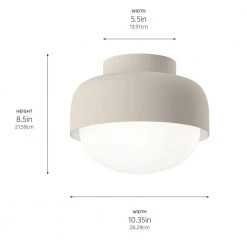 Canopy 10.35 in. 1-Light Greige Flush Mount by KICHLER -Kichler Sales greige kichler flush mount lights 38260 76 1000