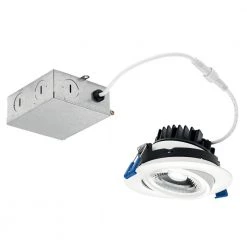 Direct-to-Ceiling 4 in. Canless Round Gimbal 30K New Construction or Remodel Integrated LED Recessed Light Kit by KICHLER