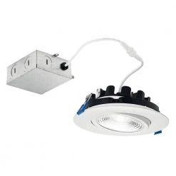 Direct-to-Ceiling 6 in. Canless Round Gimbal 27K New Construction or Remodel Integrated LED Recessed Light Kit by KICHLER