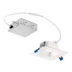 Direct-to-Ceiling 4 in. Canless Square Recessed 30K New Construction or Remodel Integrated LED Recessed Light Kit by KICHLER