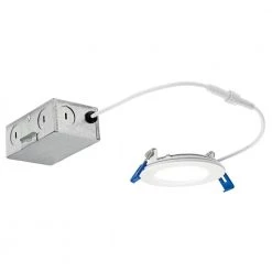 Direct-to-Ceiling 3 in. Canless Round Slim 30K New Construction or Remodel Integrated LED Recessed Light Kit by KICHLER