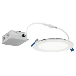 Direct-to-Ceiling 6 in. Round Slim Canless 27K New Construction or Remodel Integrated LED Recessed Light Kit by KICHLER