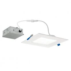 Direct-to-Ceiling 6 in. Canless Square Slim 30K New Construction or Remodel Integrated LED Recessed Light Kit by KICHLER