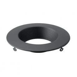 Direct-to-Ceiling 4 in. Textured Black Recessed Light Decorative Round Baffle Trim by KICHLER
