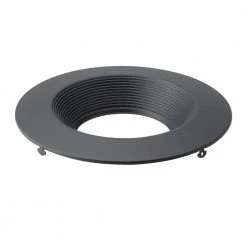 Direct-to-Ceiling 6 in. Textured Black Recessed Light Decorative Round Baffle Trim by KICHLER