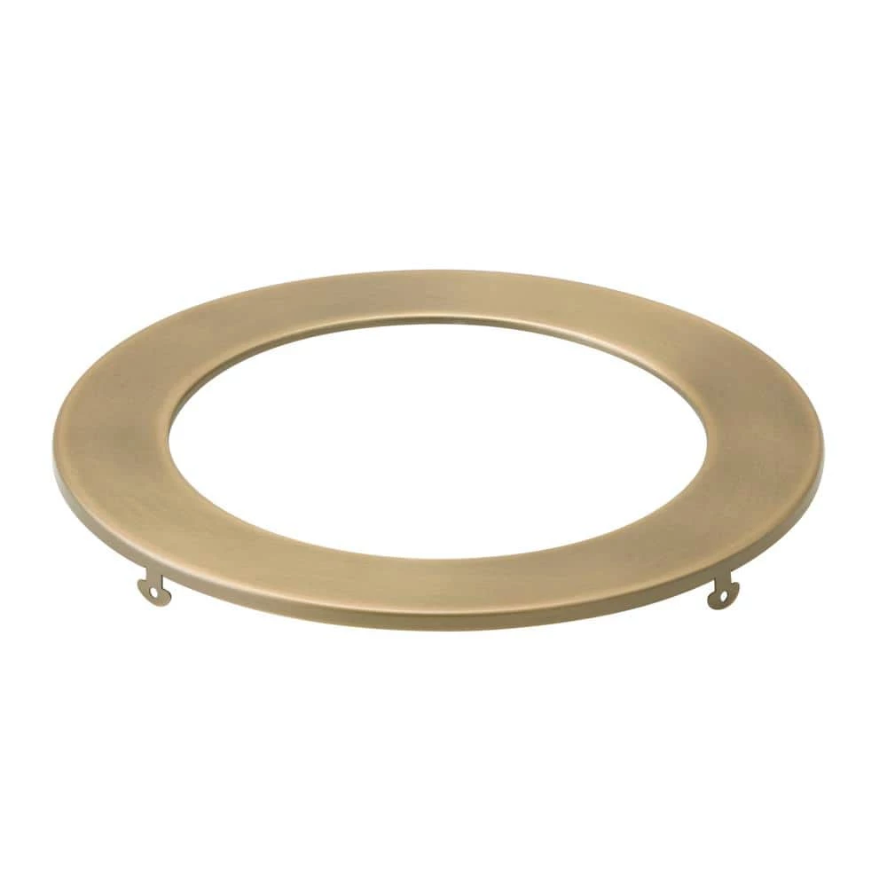 Direct-to-Ceiling 6 in. Natural Brass Recessed Light Decorative Round Ultra-Thin Trim by KICHLER 3 Direct-to-Ceiling 6 in. Natural Brass Recessed Light Decorative Round Ultra-Thin Trim by KICHLER