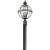 Halleron Hardwired 3-Light Londonderry 4x4 Outdoor Deck Lamp Post Light with Clear Seeded Glass (1-Pack) by KICHLER -Kichler Sales londonderry kichler deck post lights 49604ld 64 1000