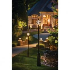 Halleron Hardwired 3-Light Londonderry 4x4 Outdoor Deck Lamp Post Light with Clear Seeded Glass (1-Pack) by KICHLER -Kichler Sales londonderry kichler deck post lights 49604ld c3 1000
