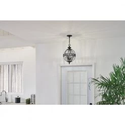 Halleron 3-Light Londonderry Outdoor Hanging Pendant Outdoor Light with Clear Seeded Glass (1-Pack) by KICHLER -Kichler Sales londonderry kichler outdoor pendant lights 49603ld 44 1000