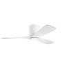 Volos 48 in. Integrated LED Indoor Matte White Flush Mount Ceiling Fan with Light Kit and Wall Control by KICHLER -Kichler Sales matte white kichler ceiling fans with lights 300032mwh 64 1000
