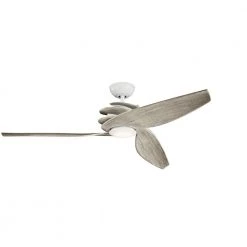 Spyra 62 in. Integrated LED Indoor Matte White Downrod Mount Ceiling Fan with Light Kit and Wall Control by KICHLER