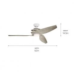 Spyra 62 in. Integrated LED Indoor Matte White Downrod Mount Ceiling Fan with Light Kit and Wall Control by KICHLER -Kichler Sales matte white kichler ceiling fans with lights 300700mwh fa 1000