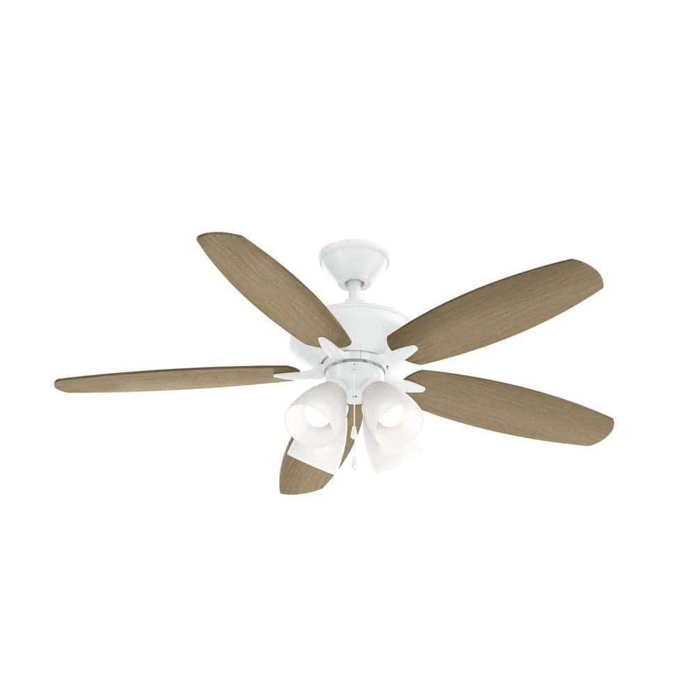 Renew Premier 52 in. LED Indoor Matte White Dual Mount Ceiling Fan with Pull Chain by KICHLER 8 Renew Premier 52 in. LED Indoor Matte White Dual Mount Ceiling Fan with Pull Chain by KICHLER - Image 6