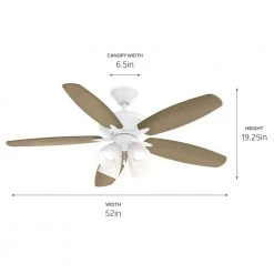 Renew Premier 52 in. LED Indoor Matte White Dual Mount Ceiling Fan with Pull Chain by KICHLER 17 Renew Premier 52 in. LED Indoor Matte White Dual Mount Ceiling Fan with Pull Chain by KICHLER -Kichler Sales matte white kichler ceiling fans with lights 330162mwh 44 1000